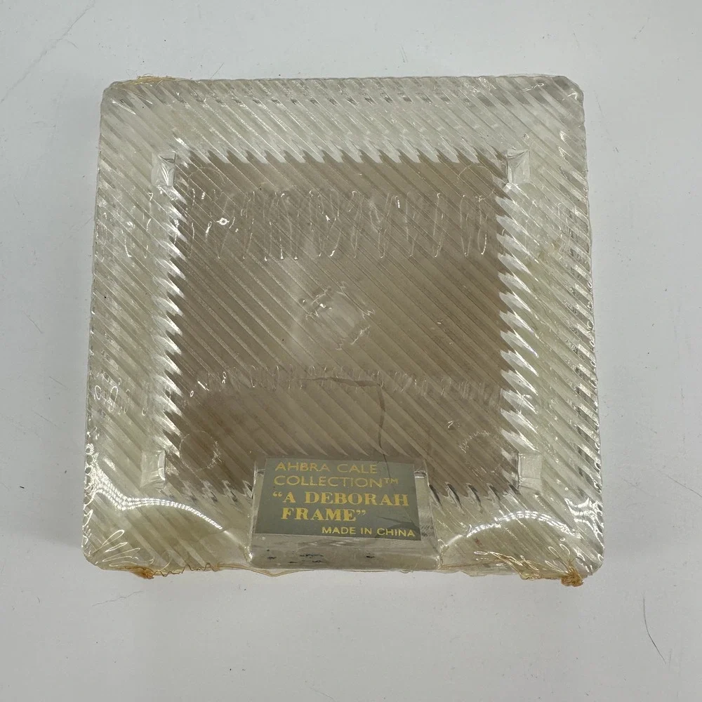 Ahbra Cale Collection A Deborah Frame Clear Ribbed Glass 3x3 Square Photo Frame